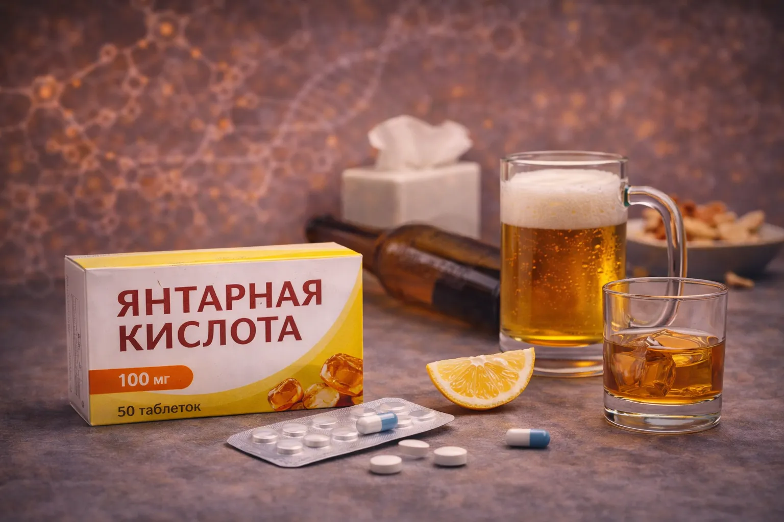 Янтарная кислота при похмелье